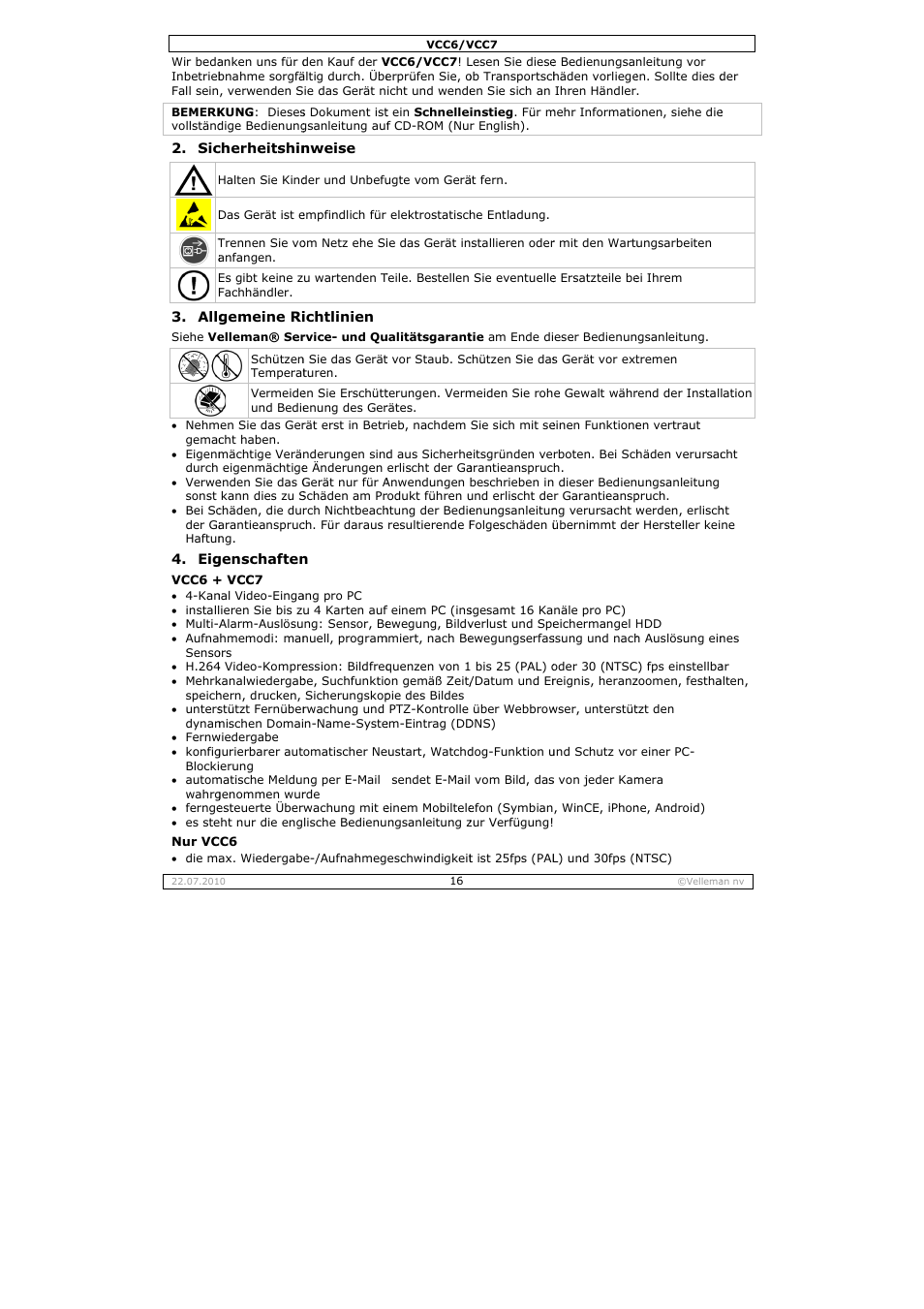 Velleman VCC6 User Manual | Page 16 / 20