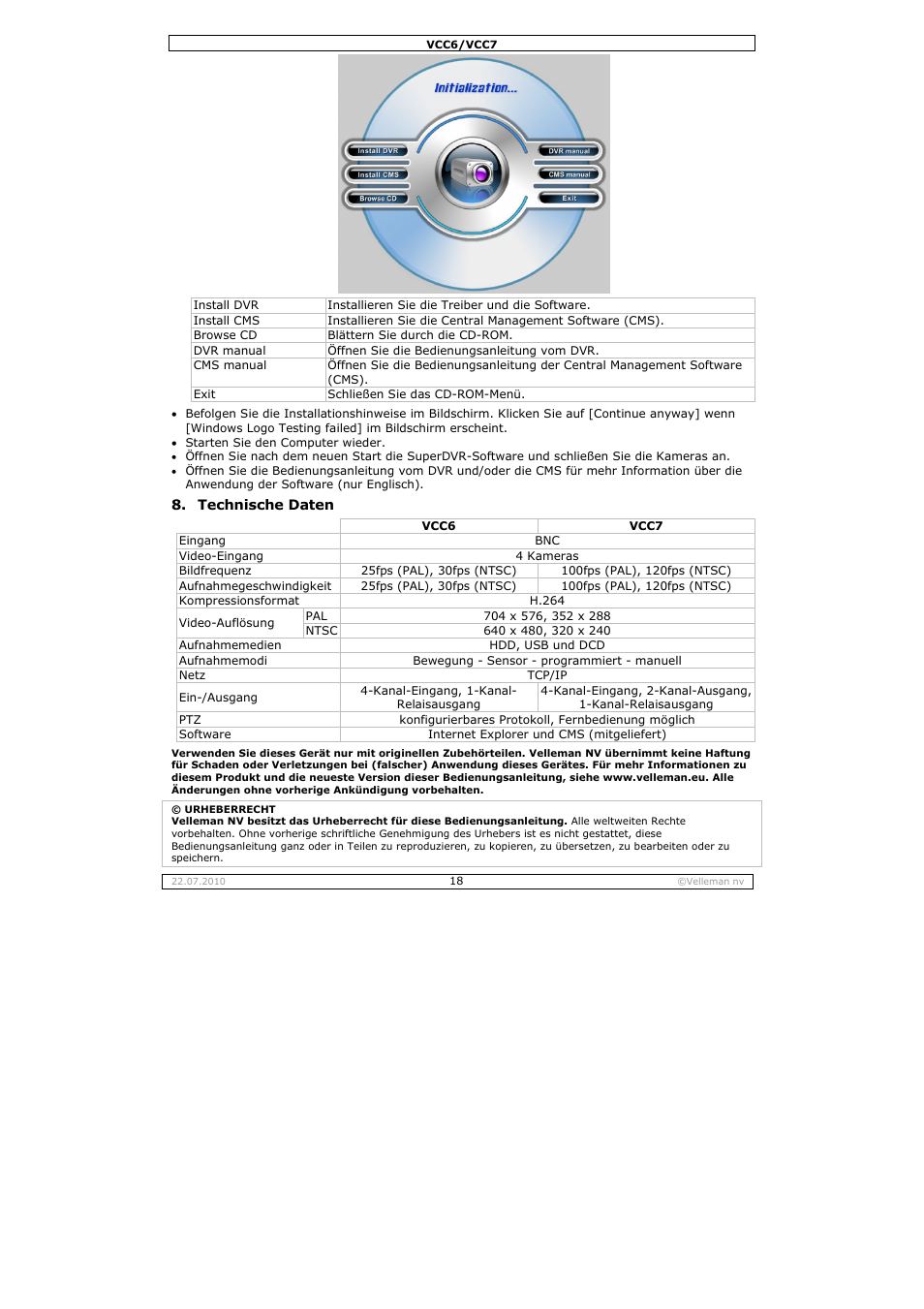 Velleman VCC6 User Manual | Page 18 / 20