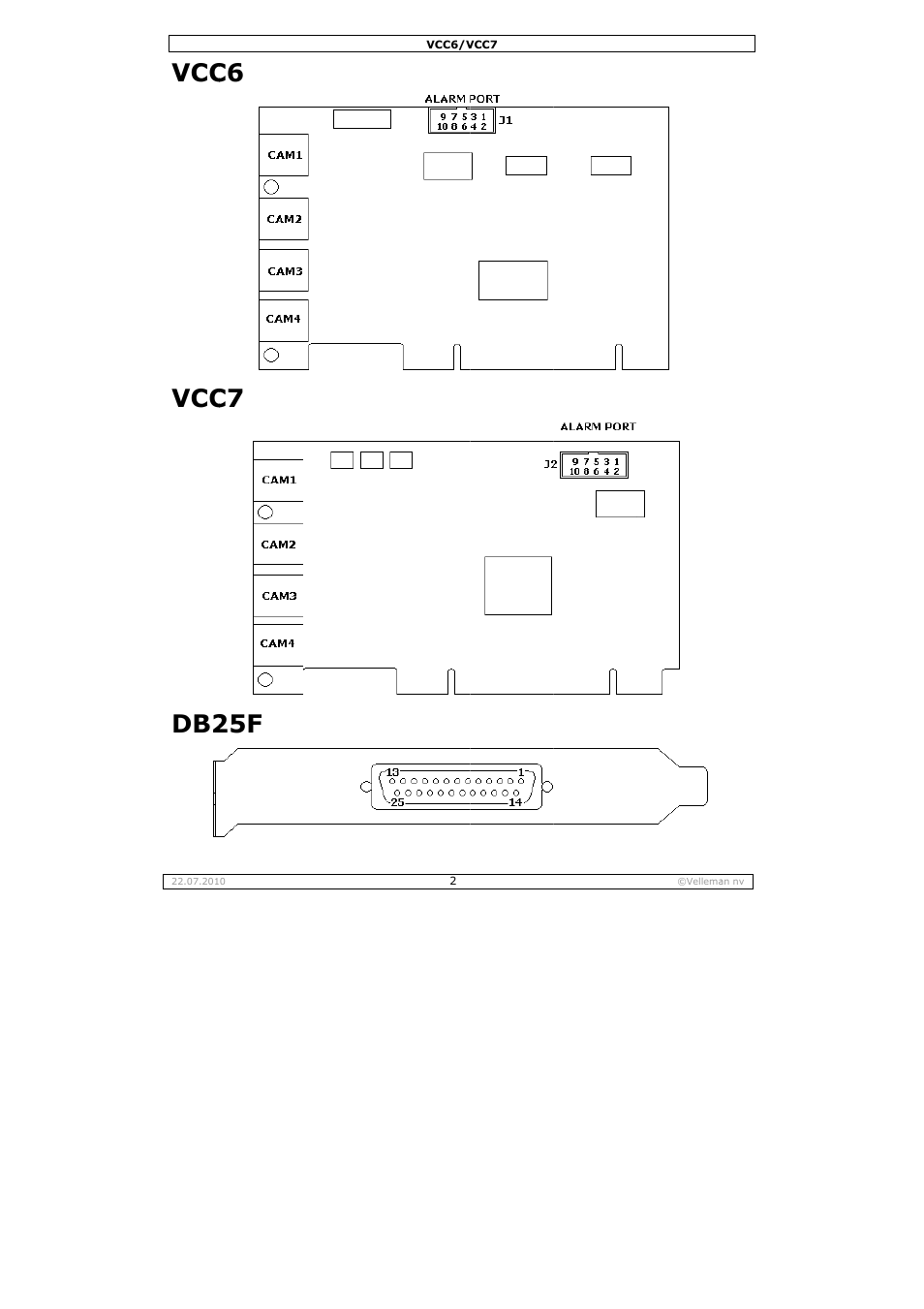Vcc db2, C6 c7 25f | Velleman VCC6 User Manual | Page 2 / 20