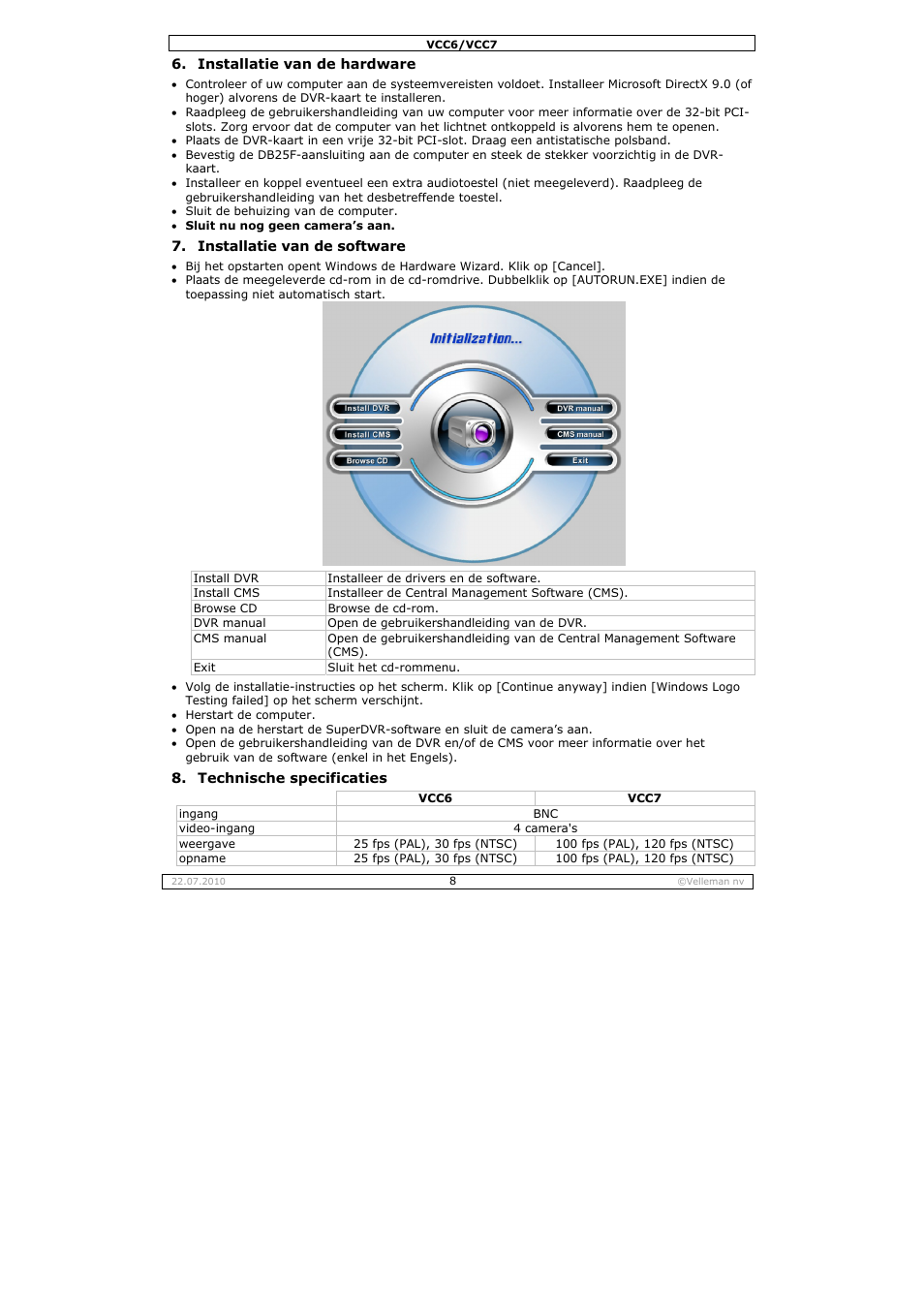 Velleman VCC6 User Manual | Page 8 / 20