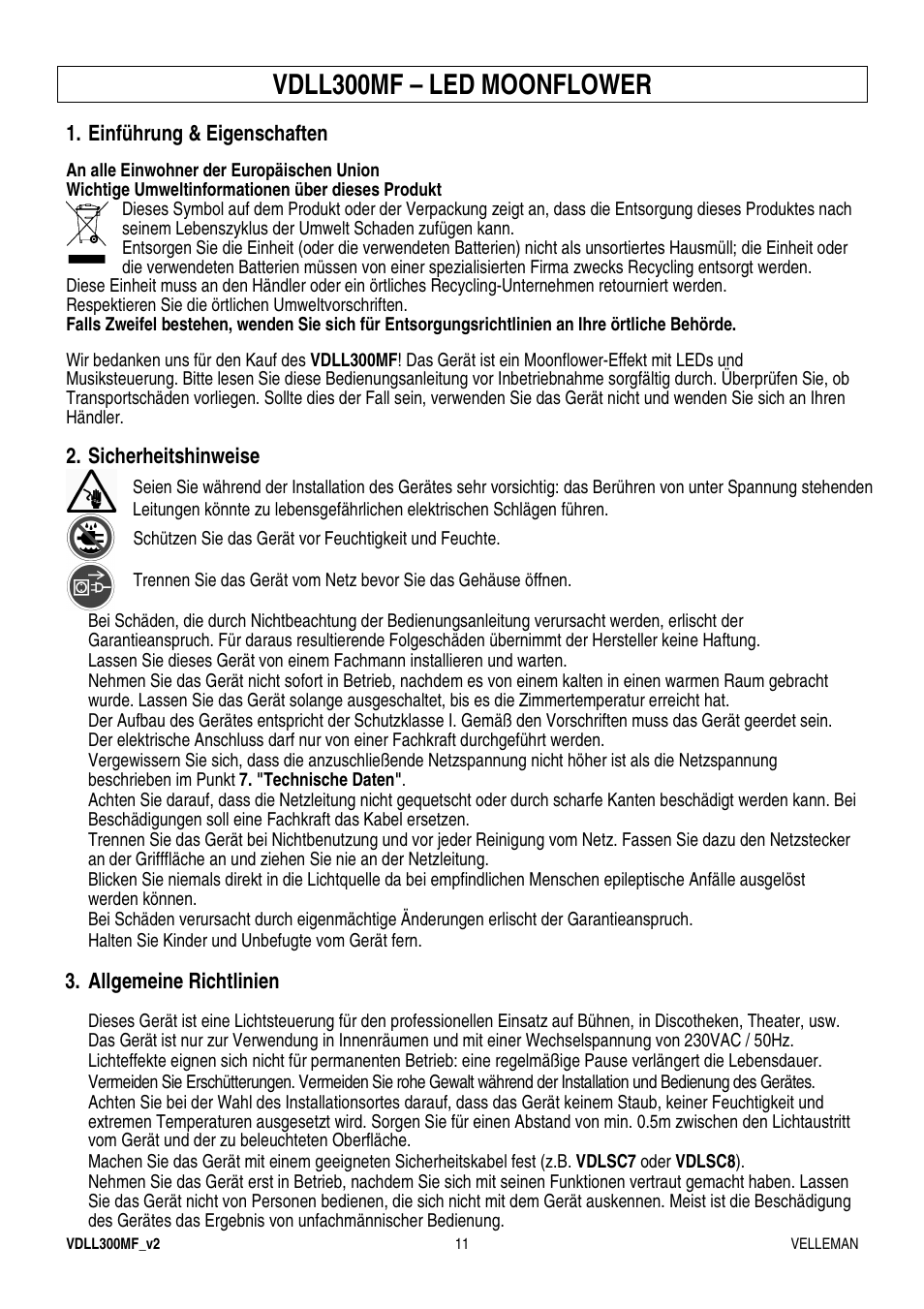 Vdll300mf – led moonflower | Velleman VDLL300MF User Manual | Page 11 / 12