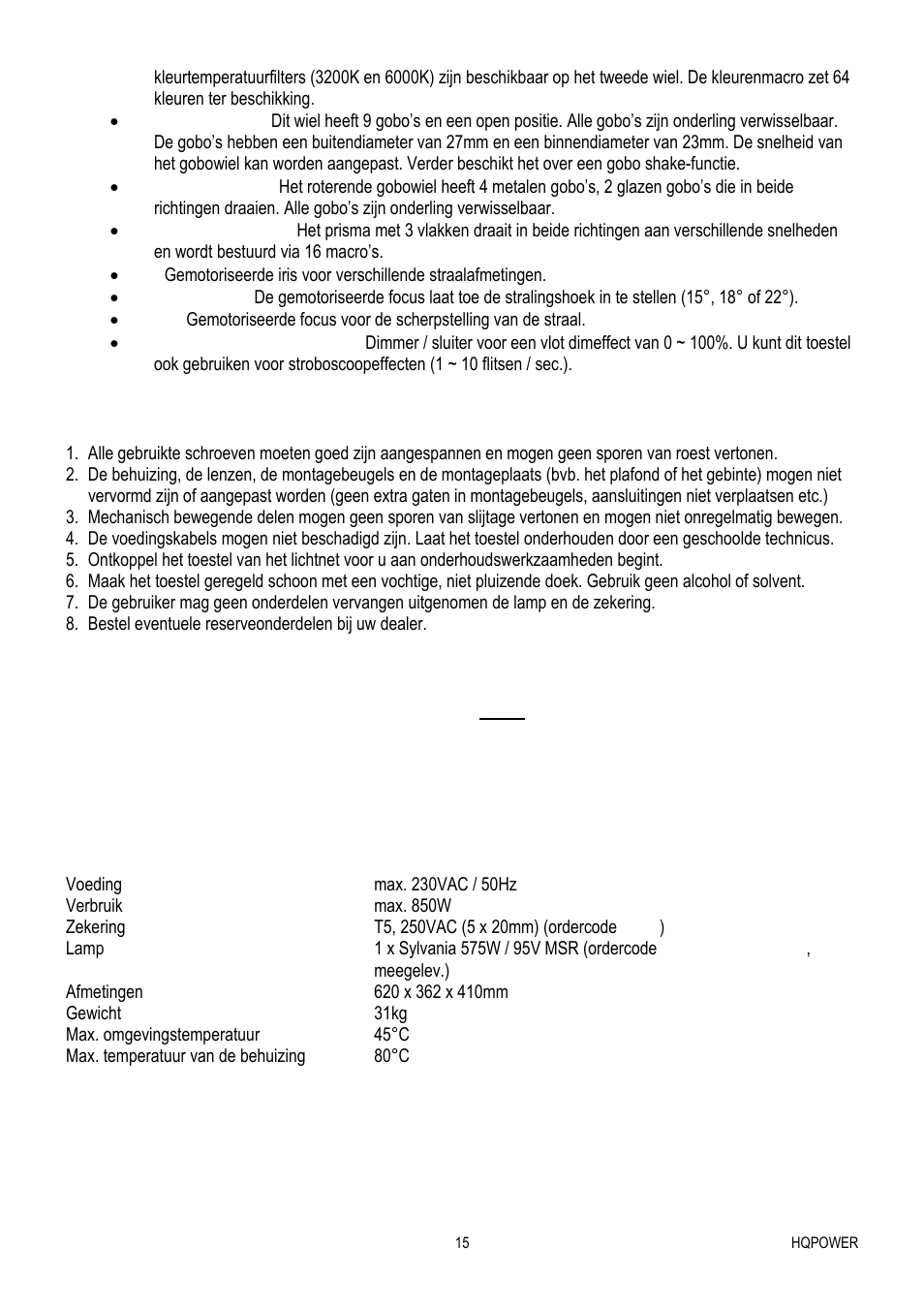 Velleman VDP575MHW16FL User Manual | Page 15 / 39