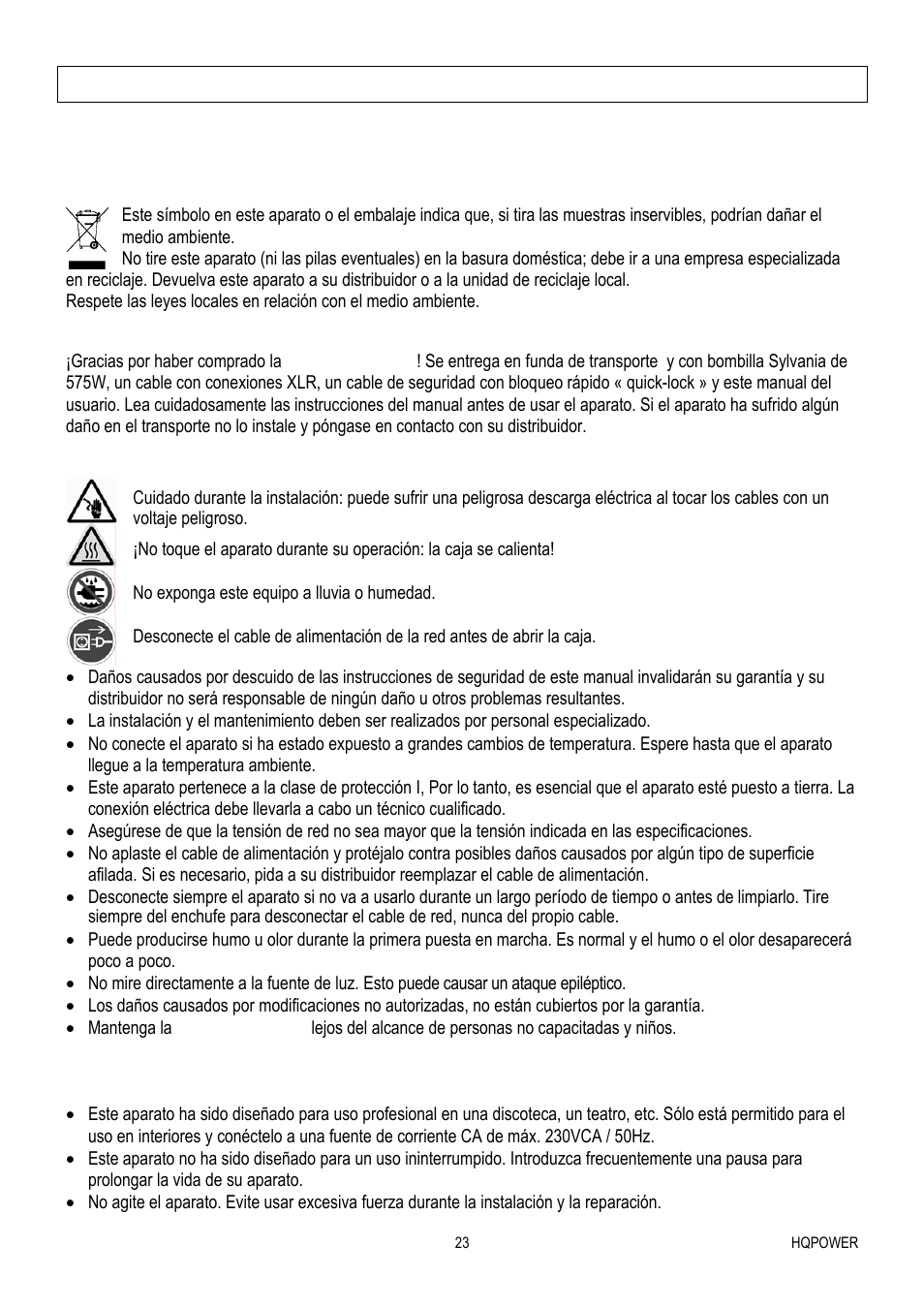 Velleman VDP575MHW16FL User Manual | Page 23 / 39