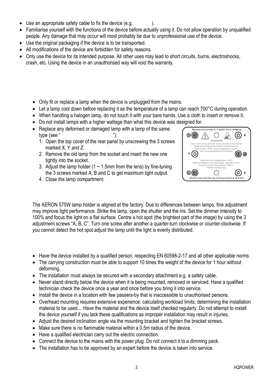 Velleman VDP575MHW16FL User Manual | Page 3 / 39