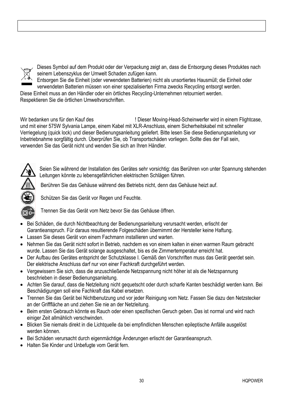 Velleman VDP575MHW16FL User Manual | Page 30 / 39