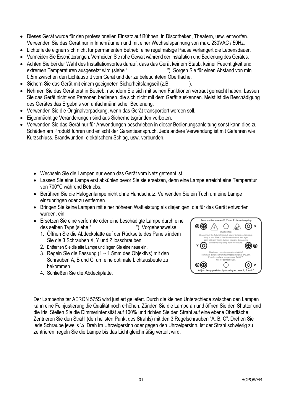Allgemeine richtlinien, Installation | Velleman VDP575MHW16FL User Manual | Page 31 / 39