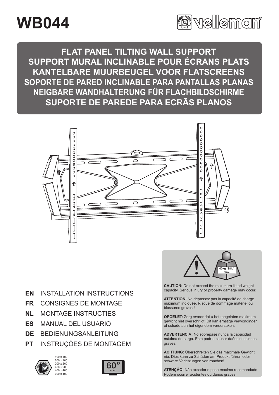 Velleman WB044 User Manual | 12 pages