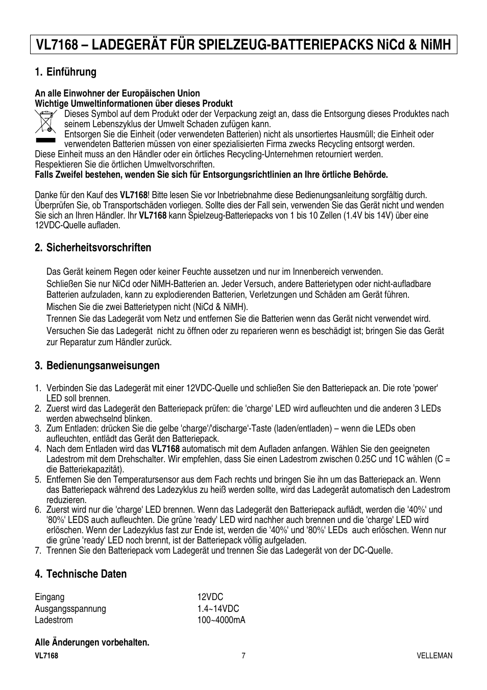 Velleman VL7168 User Manual | Page 7 / 7
