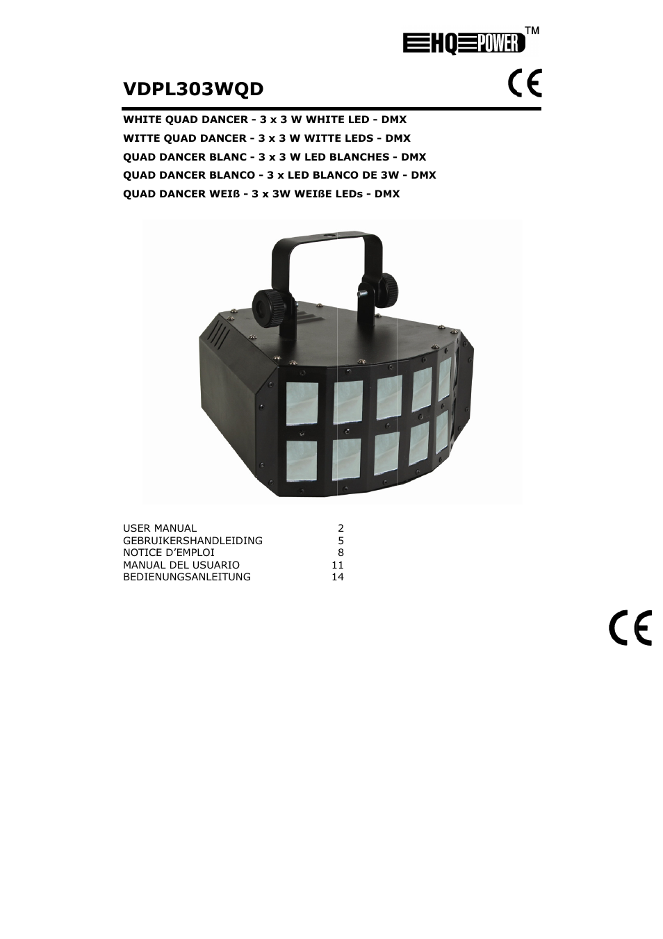 Velleman VDPL303WQD User Manual | 19 pages