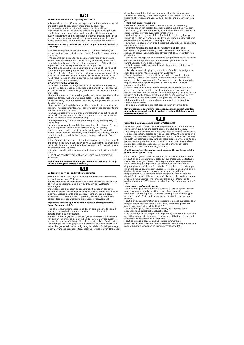 Velleman VDPL303WQD User Manual | Page 18 / 19