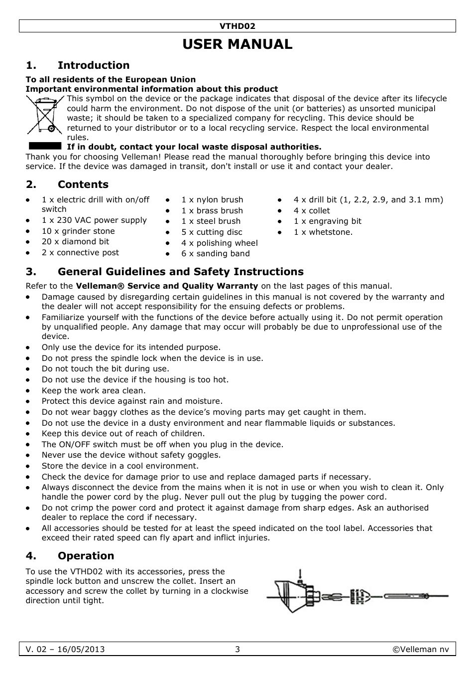 Velleman VTHD02 User Manual | Page 3 / 16