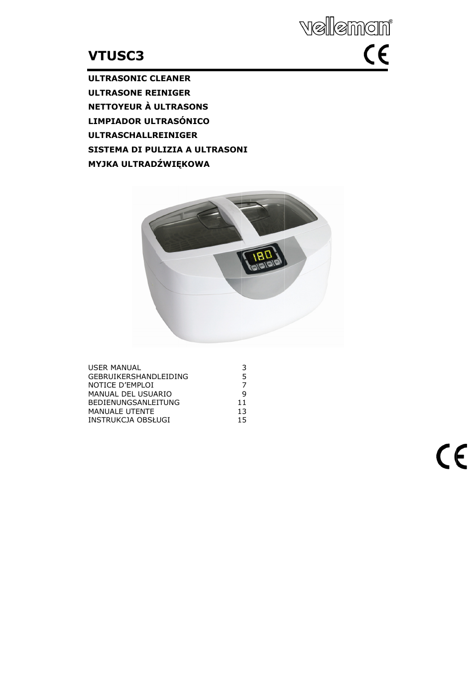 Velleman VTUSC3 User Manual | 19 pages