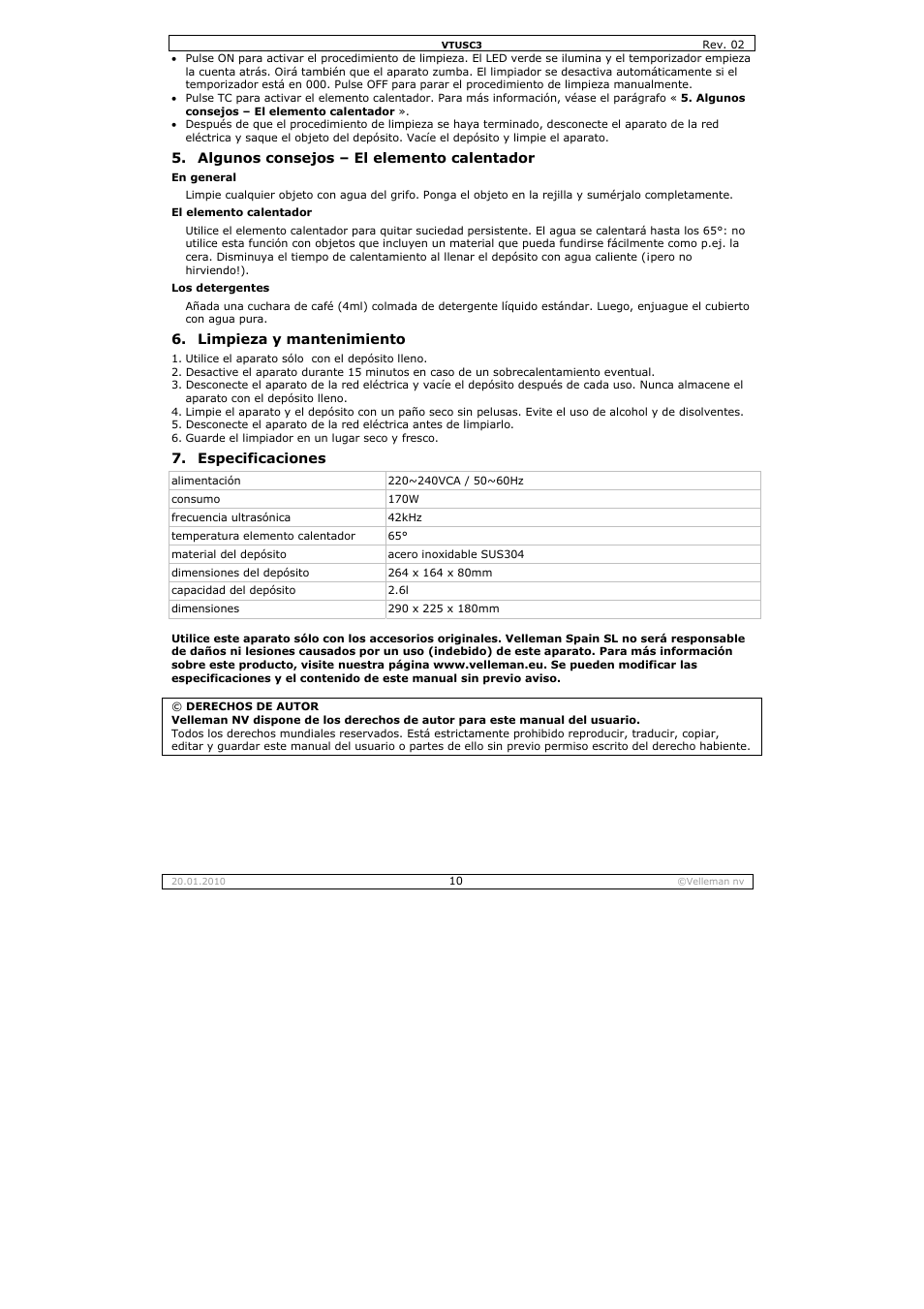 Velleman VTUSC3 User Manual | Page 10 / 19