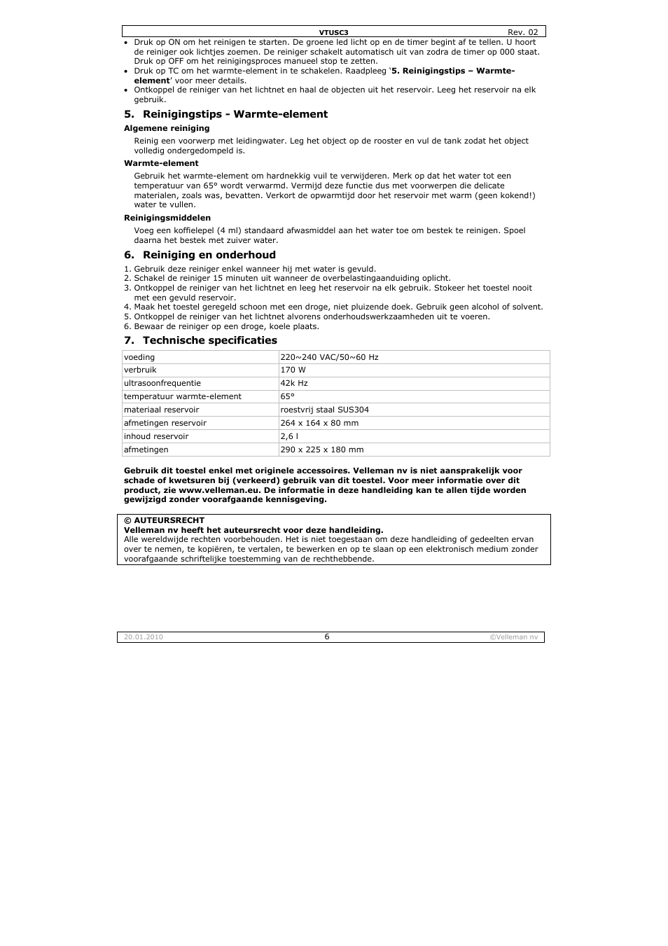 Velleman VTUSC3 User Manual | Page 6 / 19