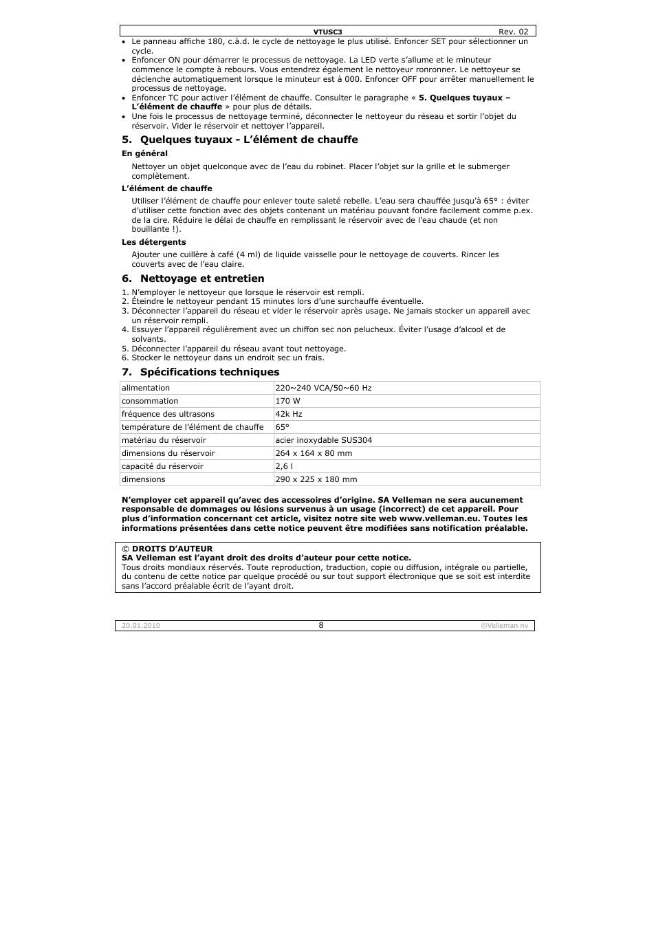 Velleman VTUSC3 User Manual | Page 8 / 19