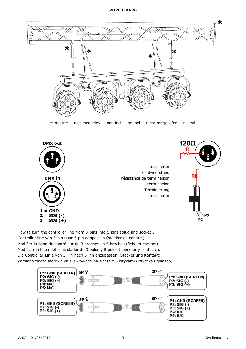 Velleman VDPLDJBAR6 User Manual | Page 3 / 38