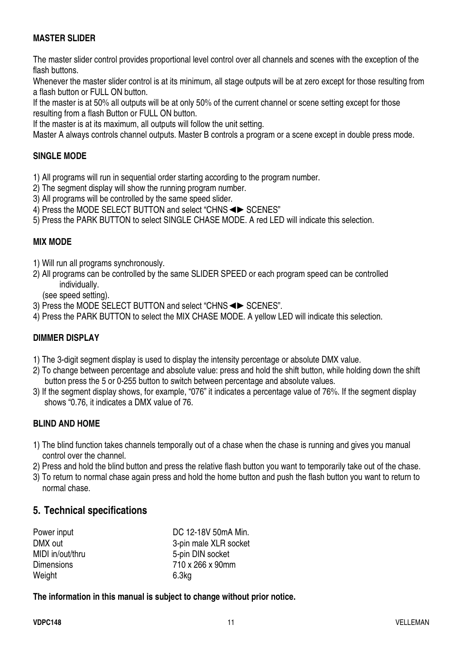 Velleman VDPC148 User Manual | Page 11 / 46