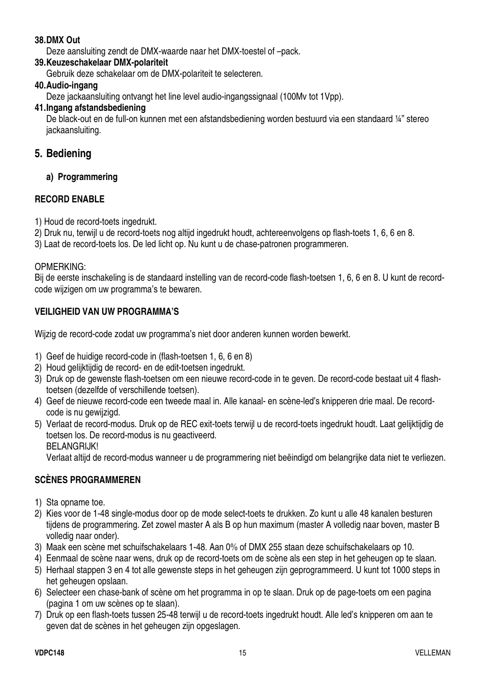 Velleman VDPC148 User Manual | Page 15 / 46