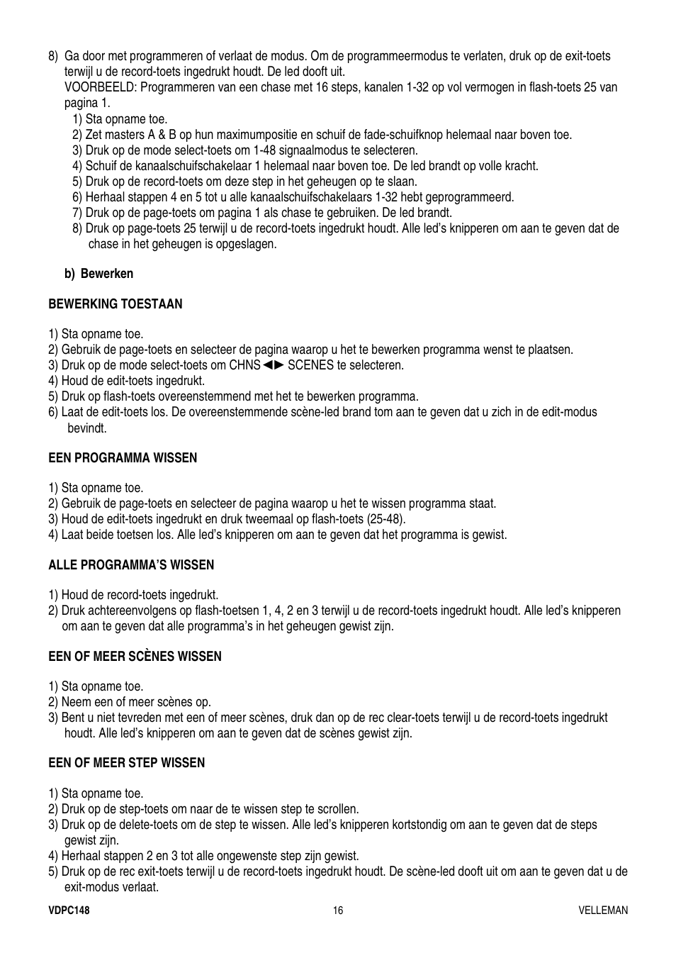 Velleman VDPC148 User Manual | Page 16 / 46