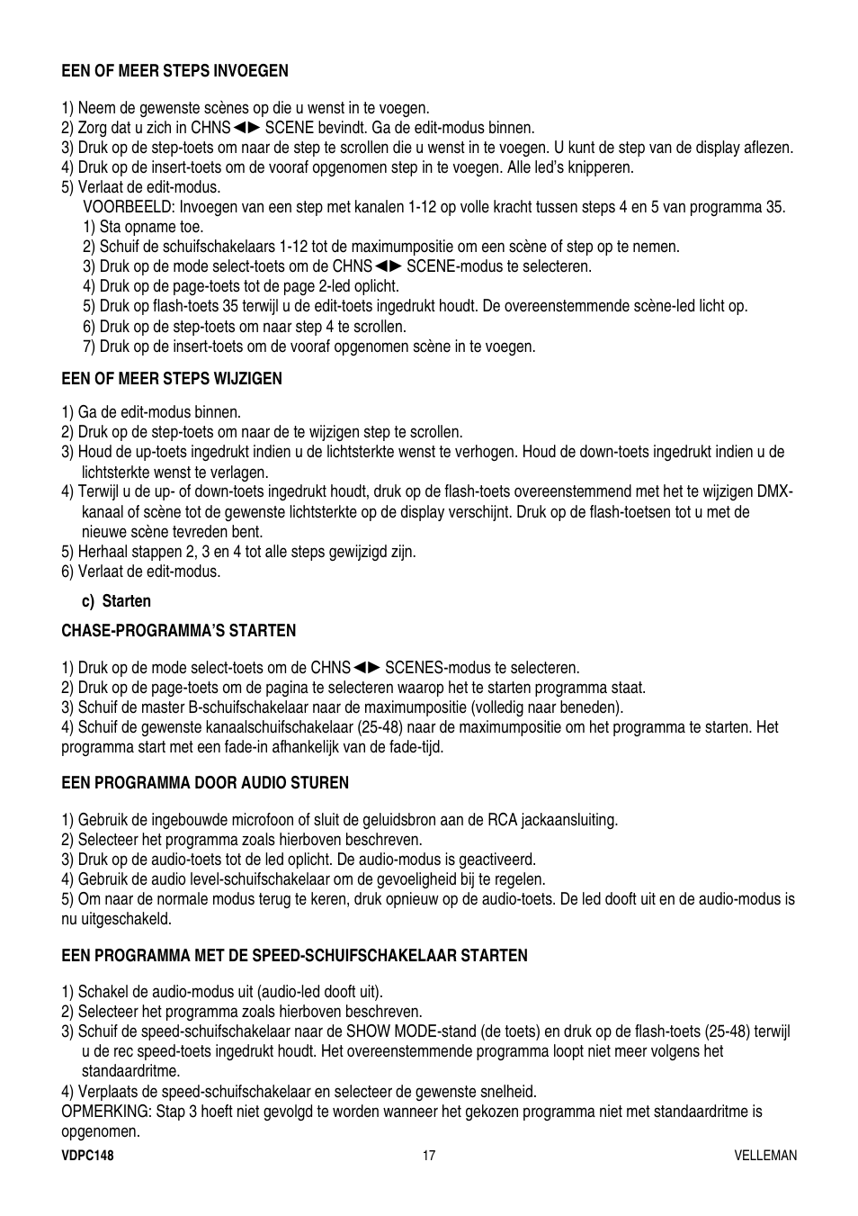 Velleman VDPC148 User Manual | Page 17 / 46