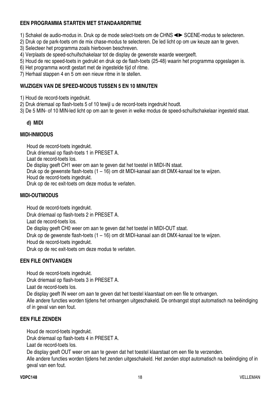 Velleman VDPC148 User Manual | Page 18 / 46