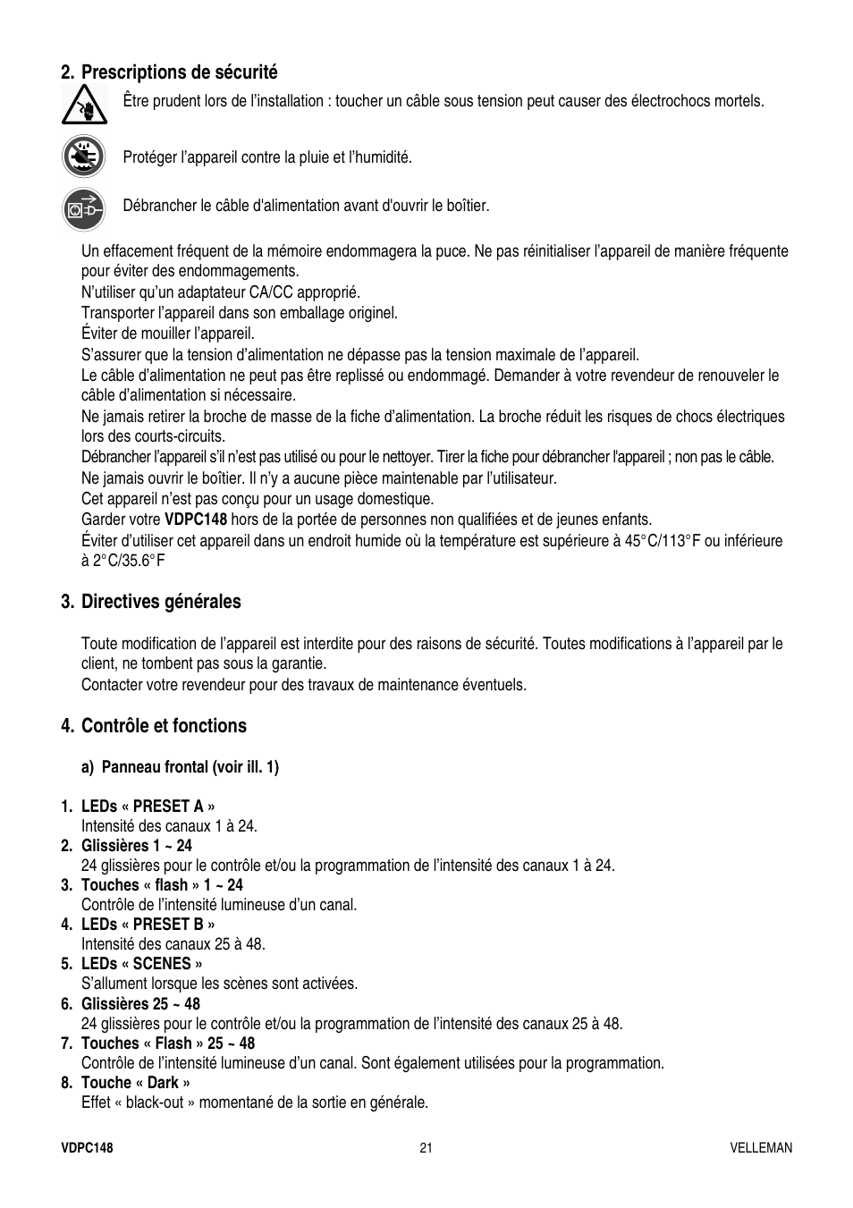 Velleman VDPC148 User Manual | Page 21 / 46