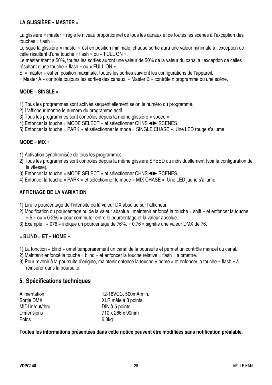 Velleman VDPC148 User Manual | Page 28 / 46