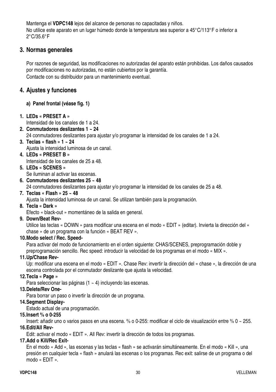 Velleman VDPC148 User Manual | Page 30 / 46