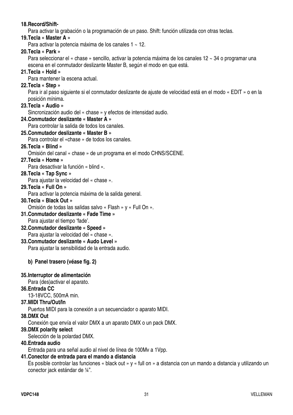 Velleman VDPC148 User Manual | Page 31 / 46