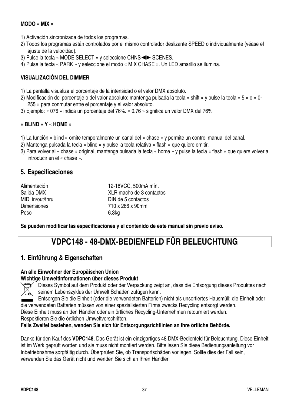 Velleman VDPC148 User Manual | Page 37 / 46