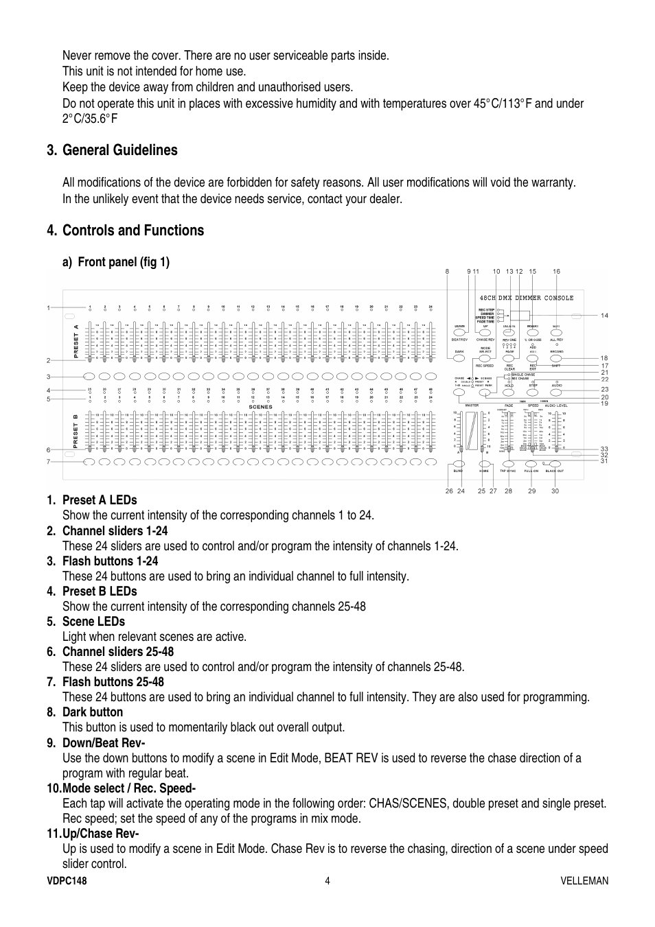 Velleman VDPC148 User Manual | Page 4 / 46