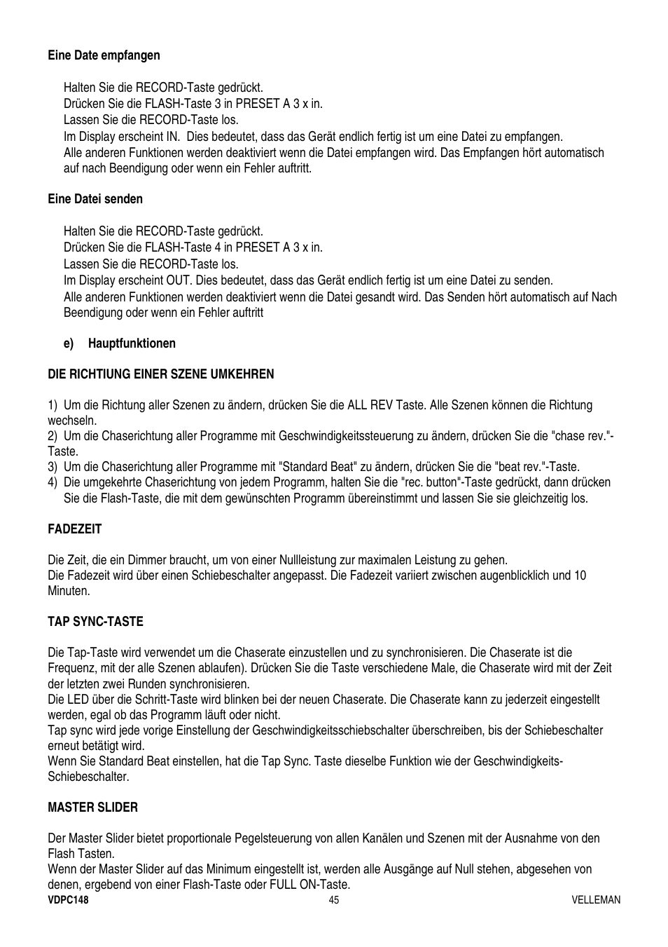 Velleman VDPC148 User Manual | Page 45 / 46