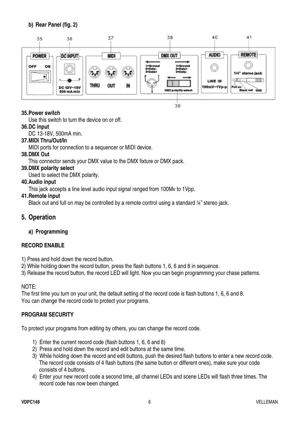 Velleman VDPC148 User Manual | Page 6 / 46