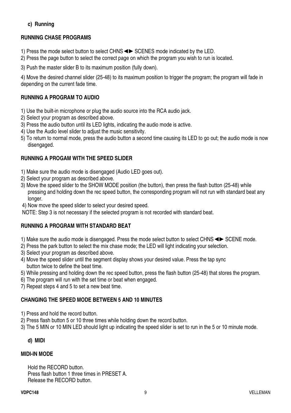 Velleman VDPC148 User Manual | Page 9 / 46
