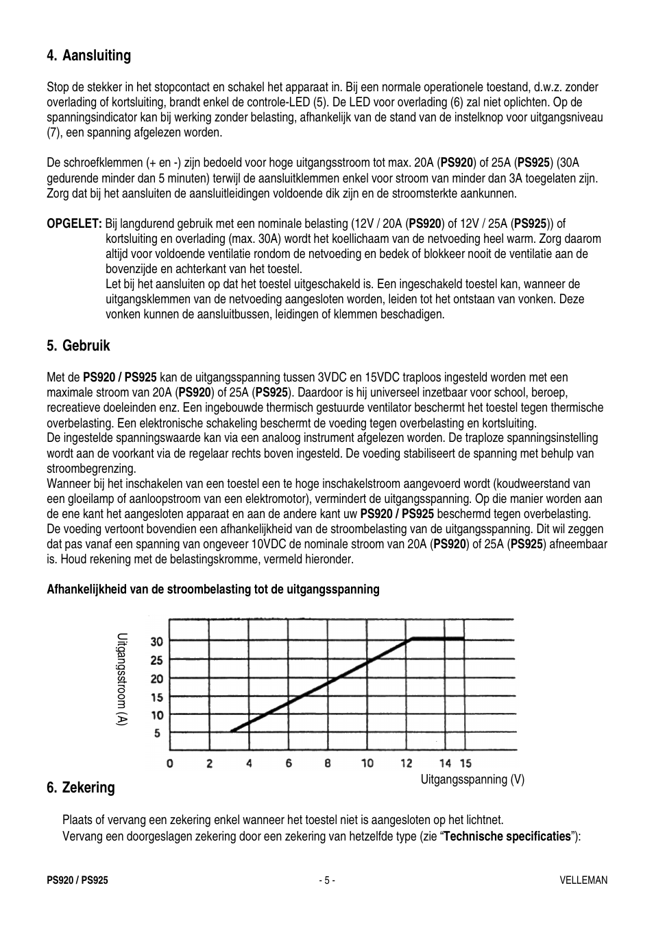 Velleman PS925 User Manual | Page 5 / 13