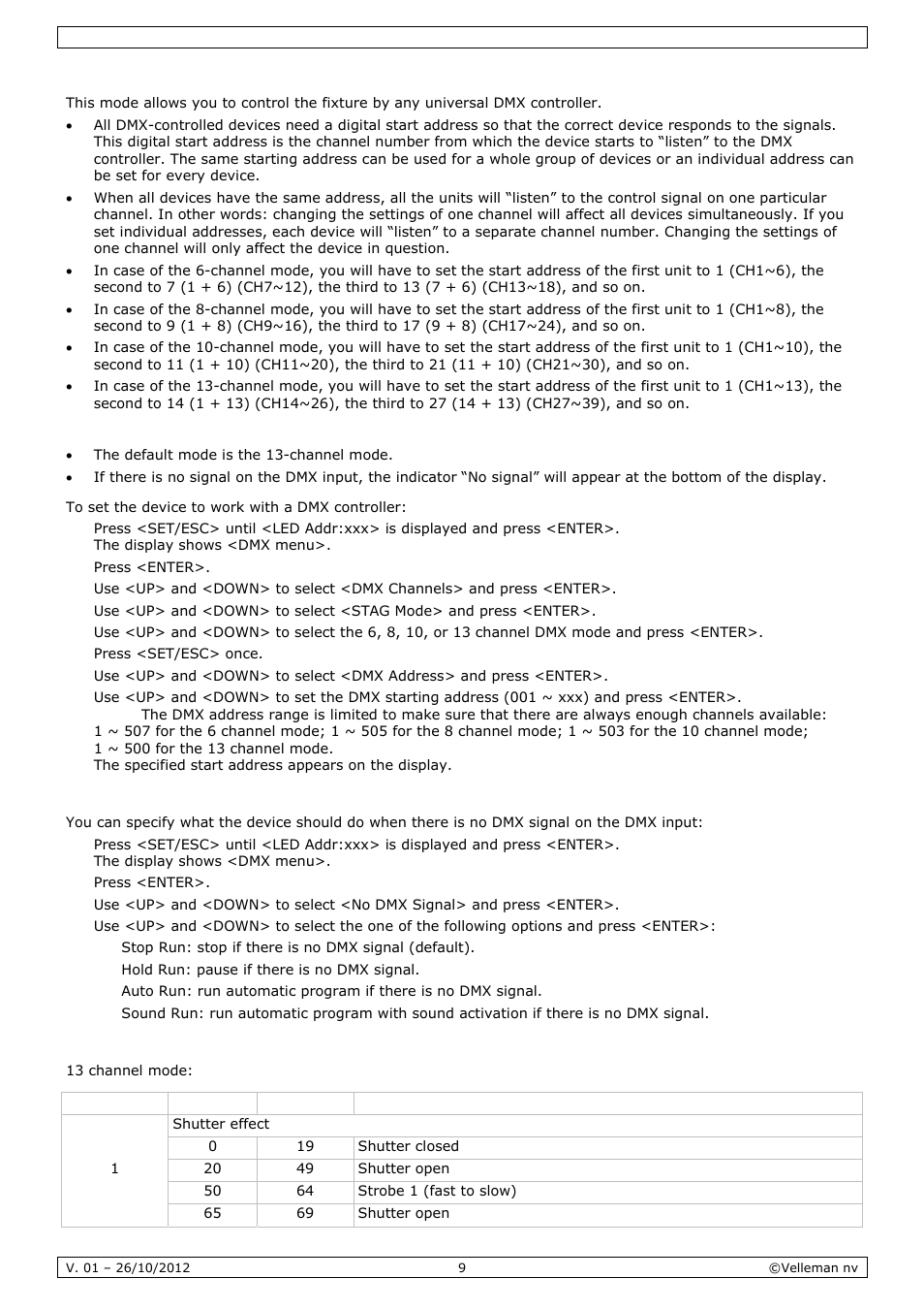 Velleman VDPL1203MHRGBW User Manual | Page 9 / 58