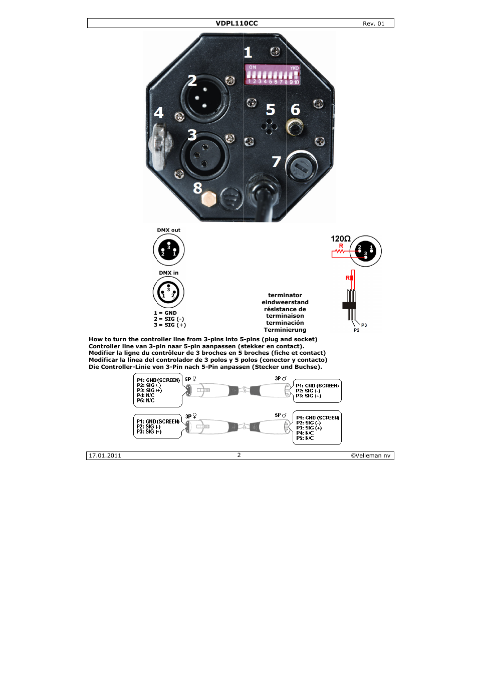 Velleman VDPL110CC User Manual | Page 2 / 25