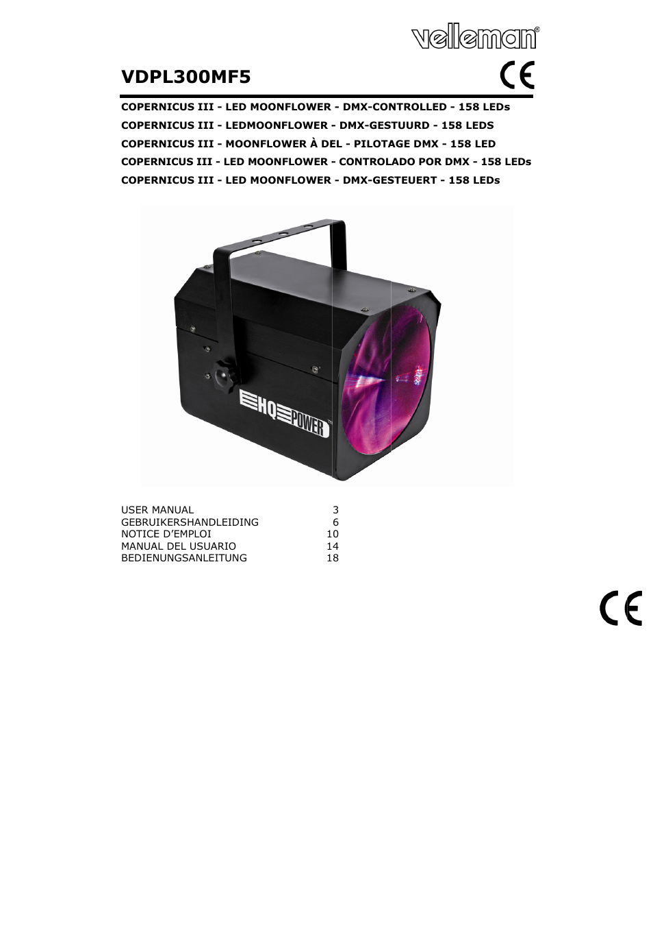 Velleman VDPL300MF5 User Manual | 23 pages