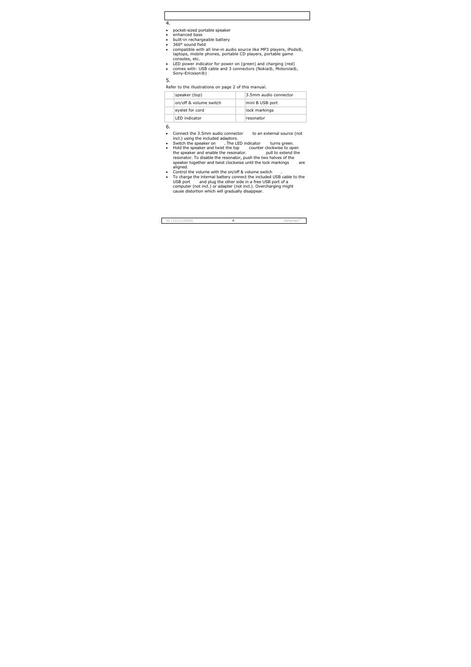 Pcmpsp | Velleman PCMPSP User Manual | Page 4 / 17