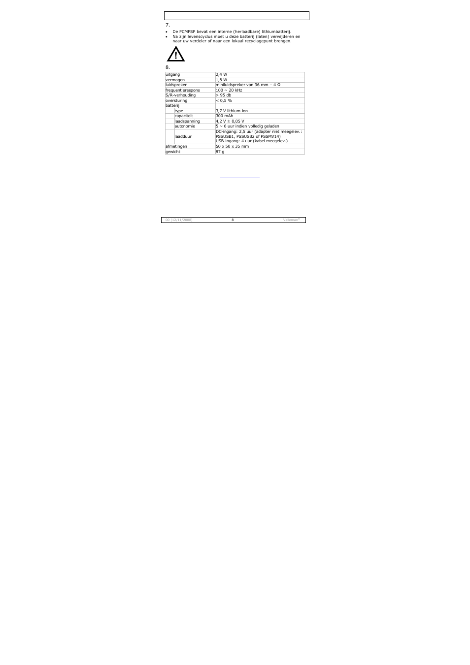 Pcmpsp | Velleman PCMPSP User Manual | Page 8 / 17