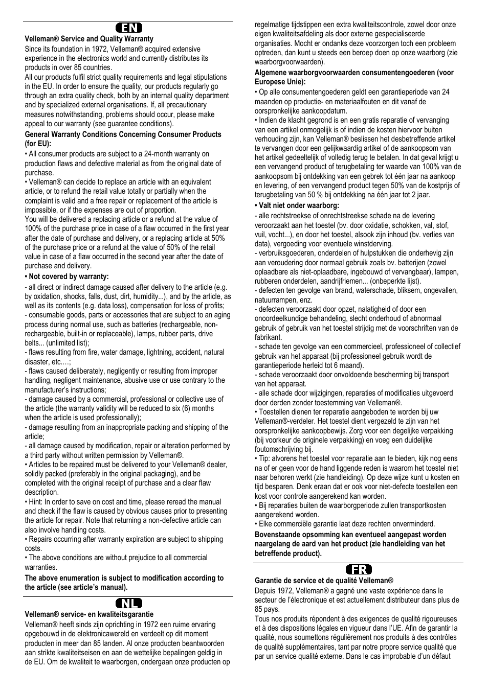 Velleman VDP1500SM3 User Manual | Page 27 / 29