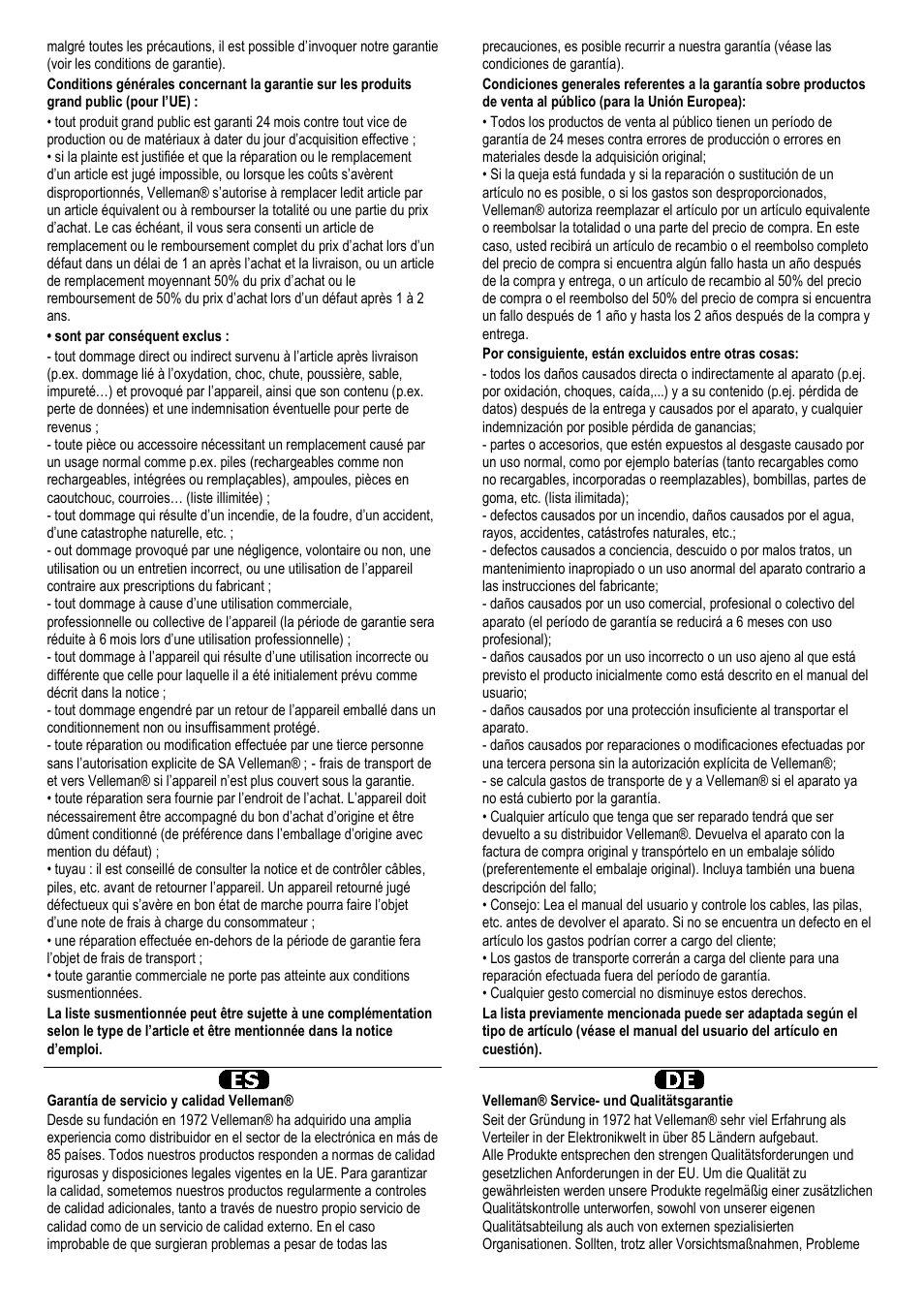 Velleman VDP1500SM3 User Manual | Page 28 / 29