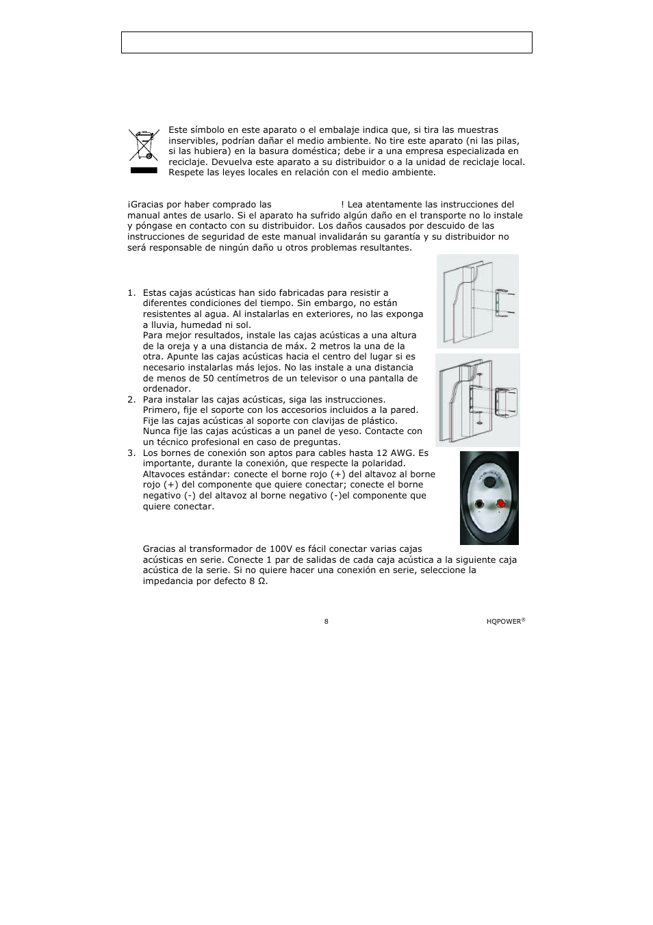 Cajas acústicas dinámicas de 2 vías, Introducción | Velleman VDSMB15 User Manual | Page 8 / 13