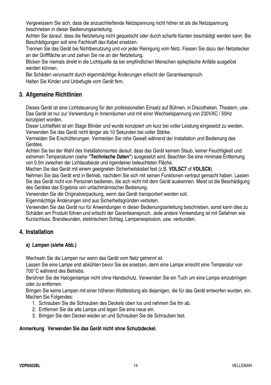 Velleman VDP6502BL User Manual | Page 14 / 16