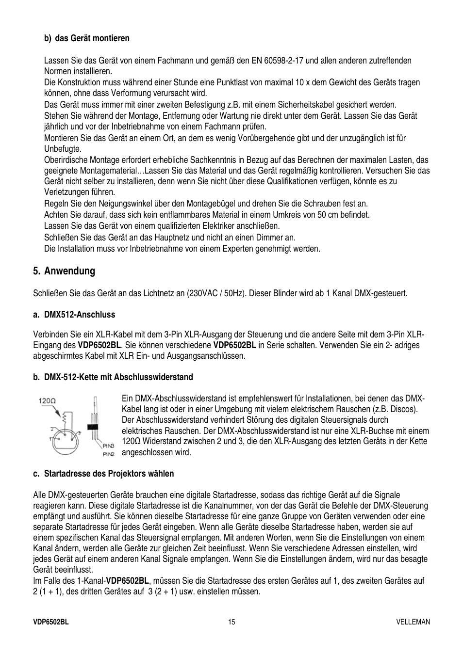 Velleman VDP6502BL User Manual | Page 15 / 16
