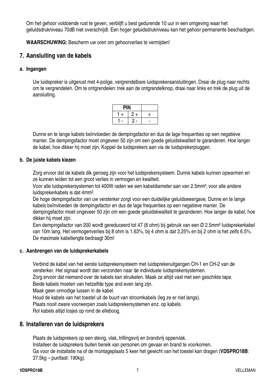 Velleman VDSPRO18B User Manual | Page 7 / 21