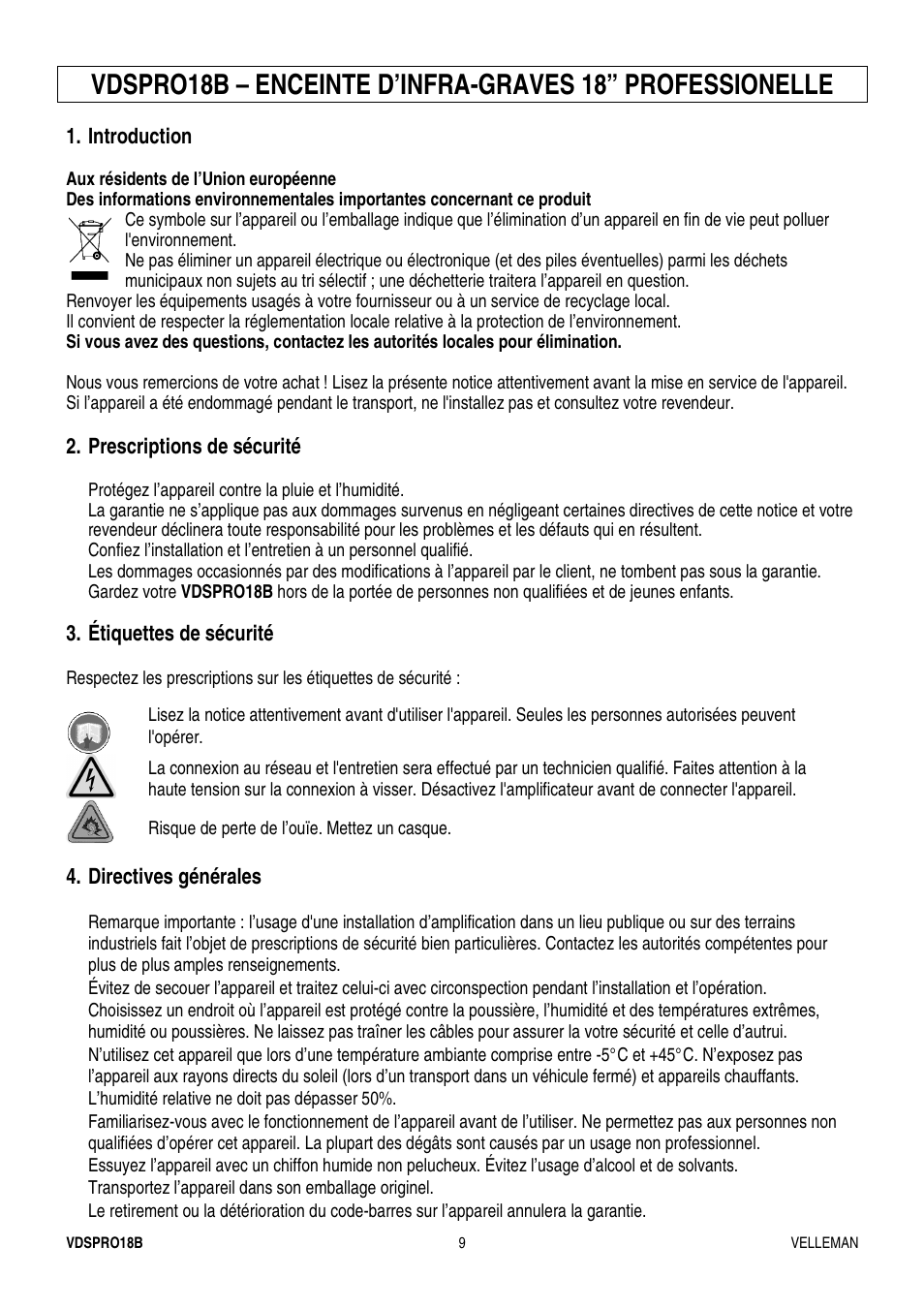 Velleman VDSPRO18B User Manual | Page 9 / 21