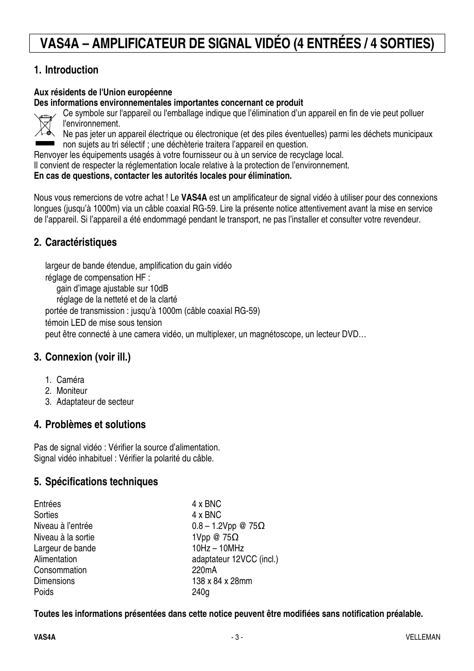 Velleman VAS4A User Manual | Page 3 / 5