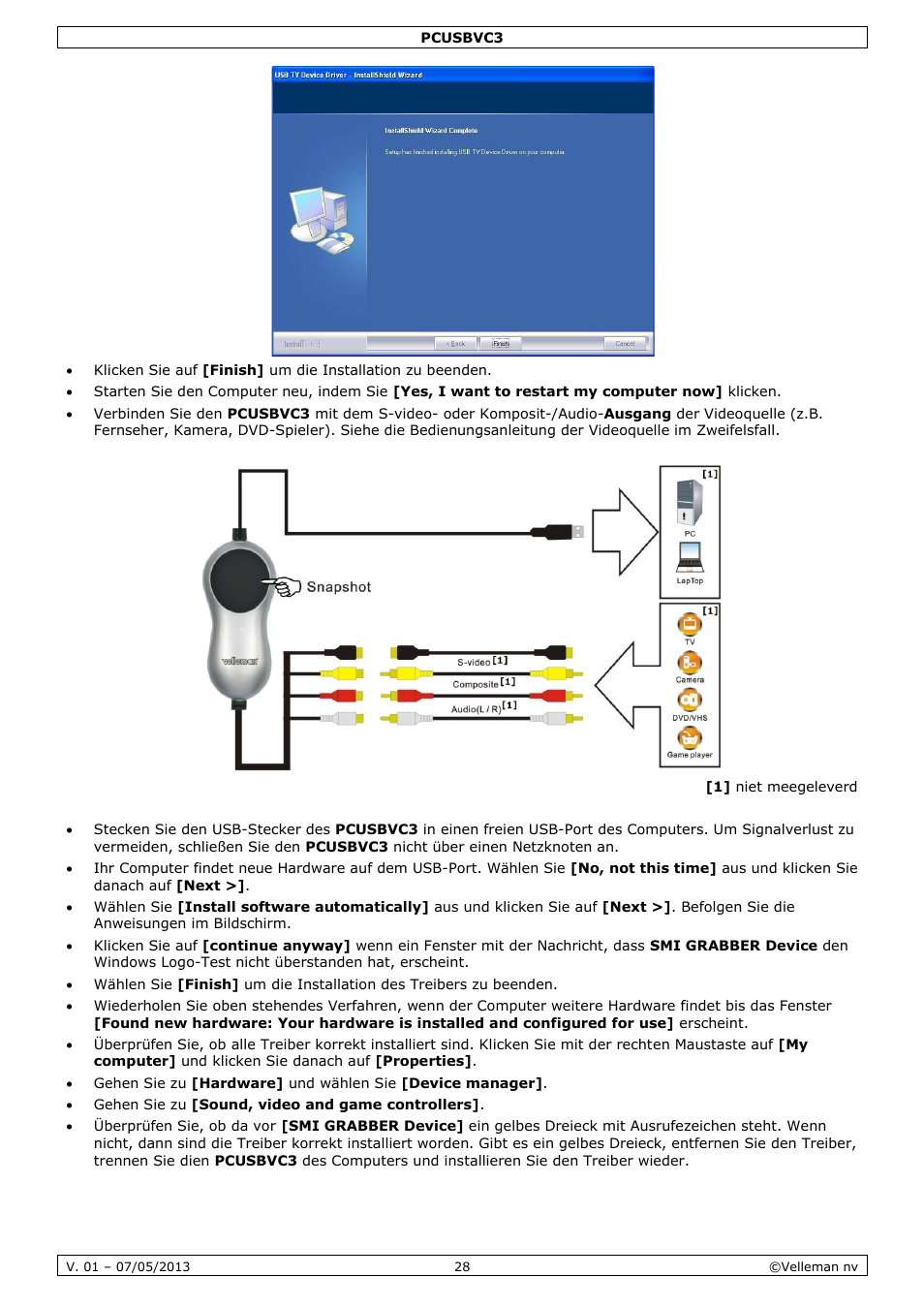 Velleman PCUSBVC3 User Manual | Page 28 / 33