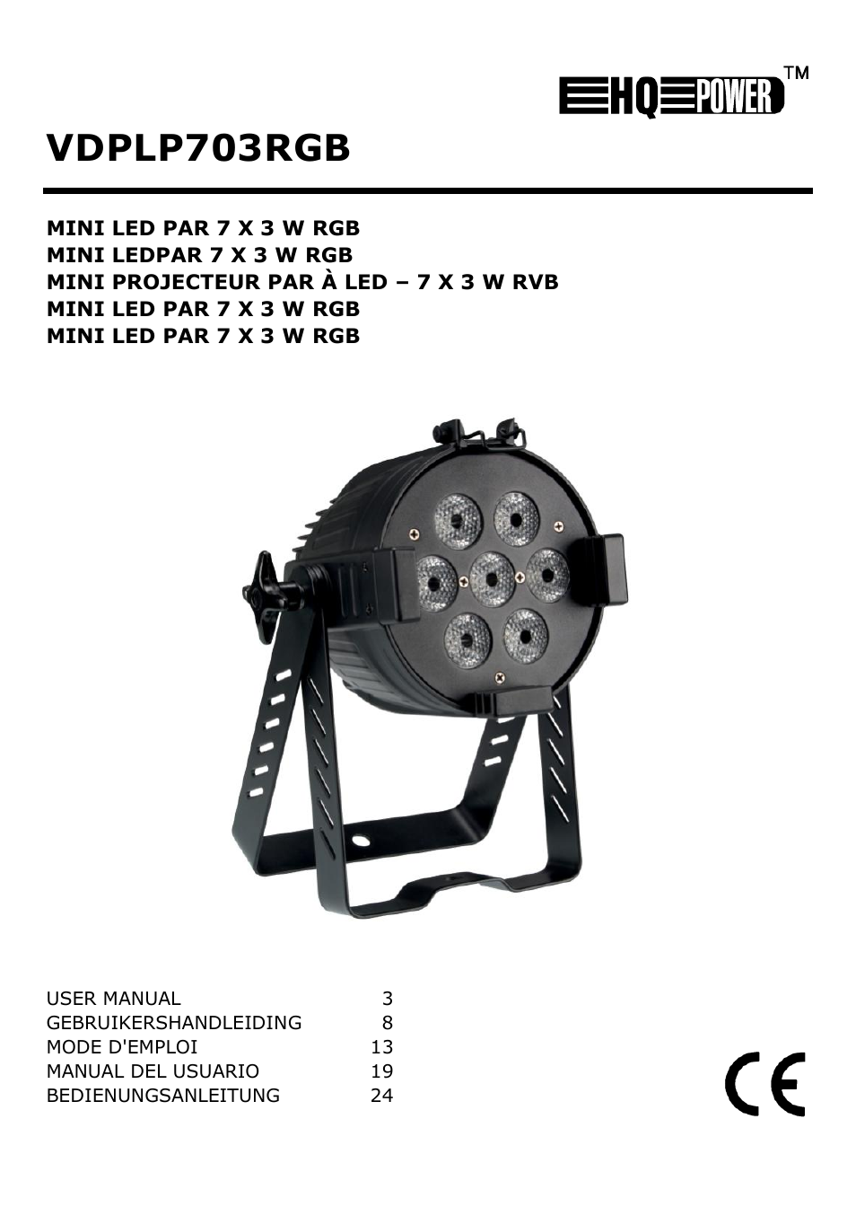 Velleman VDPLP703RGB User Manual | 31 pages